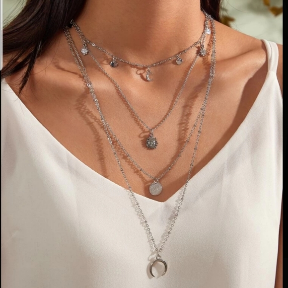 Nikkiwallflower Jewelry - *Keisha* Silver layered necklace